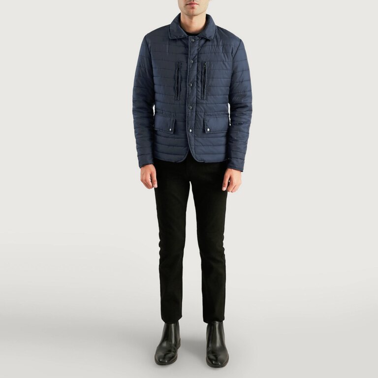 Mens Bo Quilt Windbreaker Jacket Full Length-2-1700226298691